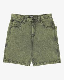 4 Bad Dog Workwear - Short en denim pour Homme Vert EBYDS03002 Billabong