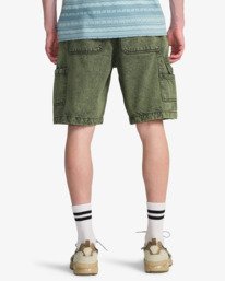 3 Bad Dog Workwear - Short en denim pour Homme Vert EBYDS03002 Billabong