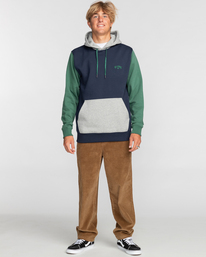 1 Arch Block - Felpa con cappuccio da Uomo Blue EBYFT00115 Billabong