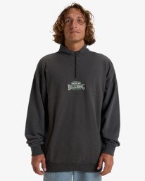 1 Burleigh - Sweatshirt Pulôver com meio fecho para homem Preto EBYFT00130 Billabong