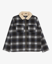 7 Hills Sherpa - Sherpa Lined Wool Plaid Jacket for Men Black EBYJK00136 Billabong