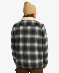 2 Hills Sherpa - Sherpa Lined Wool Plaid Jacket for Men Black EBYJK00136 Billabong