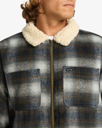 4 Hills Sherpa - Sherpa Lined Wool Plaid Jacket for Men Black EBYJK00136 Billabong