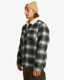 3 Hills Sherpa - Sherpa Lined Wool Plaid Jacket for Men Black EBYJK00136 Billabong