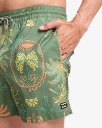 6 Vacay Layback - Short de nataci&oacute;n para hombre Verde EBYJV00159 Billabong