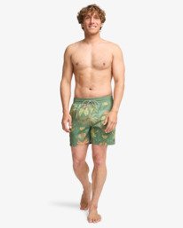 3 Vacay Layback - Short de nataci&oacute;n para hombre Verde EBYJV00159 Billabong