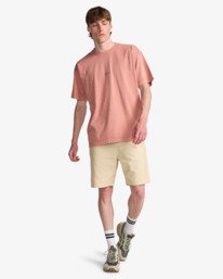 2 Og Wave Wave Washed - T-shirt de manga curta para homem Pink EBYKT00113 Billabong