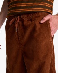4 Larry Cord - Elasticated Waist Corduroy Trousers for Men Brown EBYNP00111 Billabong