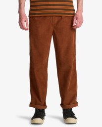 0 Larry Cord - Relaxed Fit Cordhose mit elastischem Bund f&uuml;r M&auml;nner Braun EBYNP00111 Billabong