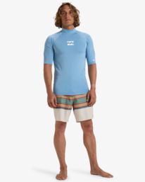 4 Waves All Day - Short Sleeve Rash Vest for Men Blue EBYWR00101 Billabong