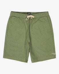3 Larry Linen - Elastische Shorts f&uuml;r M&auml;nner Gr&uuml;n EBYWS00135 Billabong