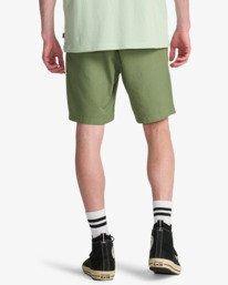 2 Larry Linen - Elastische Shorts f&uuml;r M&auml;nner Gr&uuml;n EBYWS00135 Billabong