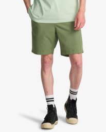 0 Larry Linen - Elastische Shorts f&uuml;r M&auml;nner Gr&uuml;n EBYWS00135 Billabong