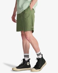 1 Larry Linen - Elastische Shorts f&uuml;r M&auml;nner Gr&uuml;n EBYWS00135 Billabong