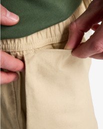 5 Larry Linen - Elasticated Shorts for Men White EBYWS00135 Billabong