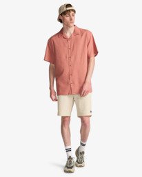 1 Vacay Linen - Kurz&auml;rmliges Hemd f&uuml;r M&auml;nner Rosa EBYWT03030 Billabong