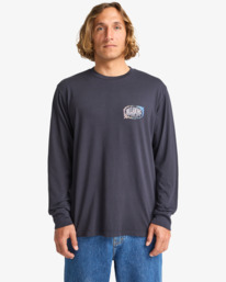 0 The Bay Wave Washed - Long Sleeve T-Shirt for Men Black EBYZT00374 Billabong