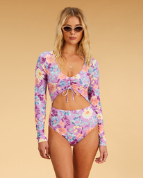 0 Salty Blonde Halleys Garden - Long Sleeve Swimsuit for Women Brown F3GY02BIF2 Billabong