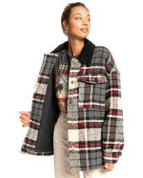 3 Lucky Girl - Übergroße Jacke mit Karomuster für Frauen  F3JK26BIF2 Billabong