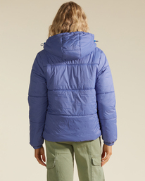 2 Transport - Hooded Puffer Jacket for Women Blue F3JK33BIF2 Billabong