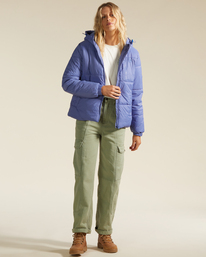 1 Transport - Hooded Puffer Jacket for Women Blue F3JK33BIF2 Billabong