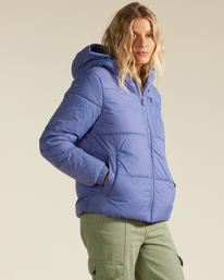 4 Transport - Hooded Puffer Jacket for Women Blue F3JK33BIF2 Billabong