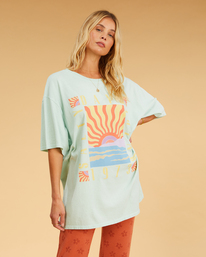 0 Easy Shores - Oversized T-shirt voor Dames Green F3KT08BIF2 Billabong