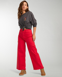 1 Free Fall - Pantalón de pata ancha para Mujer Rojo F3PT03BIF2 Billabong