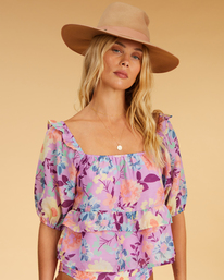 4 Salty Blonde Sweetest Ever - Kurzes Top f&uuml;r Frauen Violett F3TP12BIF2 Billabong