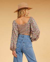 3 Salty Blonde Free Love Top - Kurzes Top f&uuml;r Frauen Braun F3TP13BIF2 Billabong