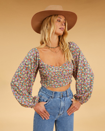 4 Salty Blonde Free Love Top - Kurzes Top f&uuml;r Frauen Braun F3TP13BIF2 Billabong