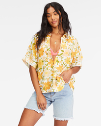 2 Made For Sun - Camisa de Manga Corta para Mujer Marron F3TP21BIF2 Billabong