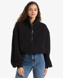 4 Time Off - Fleece mit Halbreißverschluss für Frauen Schwarz F3WA15BIF2 Billabong