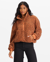 1 Time Off - Polaire demi- zip pour Femme Beige F3WA15BIF2 Billabong