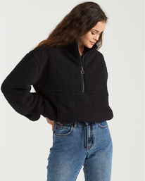 5 Time Off - Fleece mit Halbrei&szlig;verschluss f&uuml;r Frauen Schwarz F3WA15BIF2 Billabong