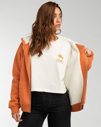1 Cold Roses - Sweat à capuche zippé pour Femme  F3ZH12BIF2 Billabong