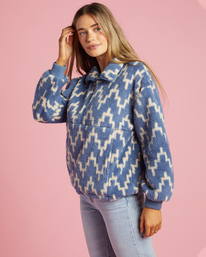 3 Time Off - Fleece mit Halbreißverschluss für Frauen Blau J6413BTI Billabong