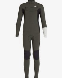 0 4/3 Boys Furnace Revolution Chest Zip Wetsuit Brown L44B04BIF8 Billabong