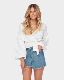 0 Elle X The Wrap Denim Skirt  M3SK01BIMU Billabong