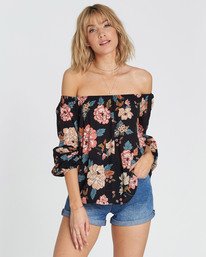 0 Mi Amore Floral Print Off-The-Shoulder Top  M3TP01BIW8 Billabong