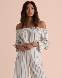 1 Tulum Weathers Off-Shoulder Blouse Top  N3TP12BIP9 Billabong
