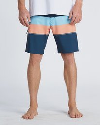 7 Momentum Airlite 19" - Performance Striped Board Shorts for Men Blue S1BS19BIP0 Billabong