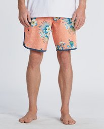 7 73 Line Up Pro 19" - Printed Board Shorts for Men Red S1BS35BIP0 Billabong