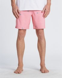 2 Sundays Pigment Laybacks 17" - Elastic Waist Board Shorts for Men Pink S1LB02BIP0 Billabong