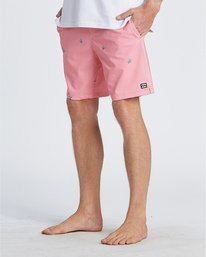 4 Sundays Pigment Laybacks 17" - Elastic Waist Board Shorts for Men Pink S1LB02BIP0 Billabong