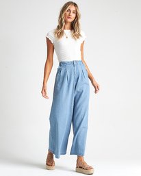 0 Big Trip Indigo - High Waisted Chambray Hose für Damen Blau S3PN04BIP0 Billabong