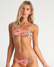 1 Beach Bazaar Tanga - Bikinihose mit Blumenmuster für Damen Grün S3SB14BIP0 Billabong