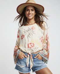 1 Back Round - Printed Blouse for Women White S3TP04BIP0 Billabong