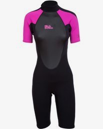 0 Launch Short Sleeves Springsuit Flatlock Rosa S42G03BIP5 Billabong