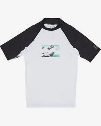 0 Team Wave - Short Sleeve UPF 50 Rash Vest for Boys White S4KY11BIP0 Billabong